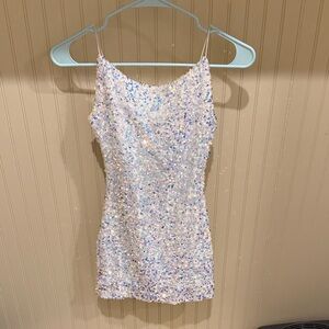 B Darlin Multicolor Sequin Kids Dress